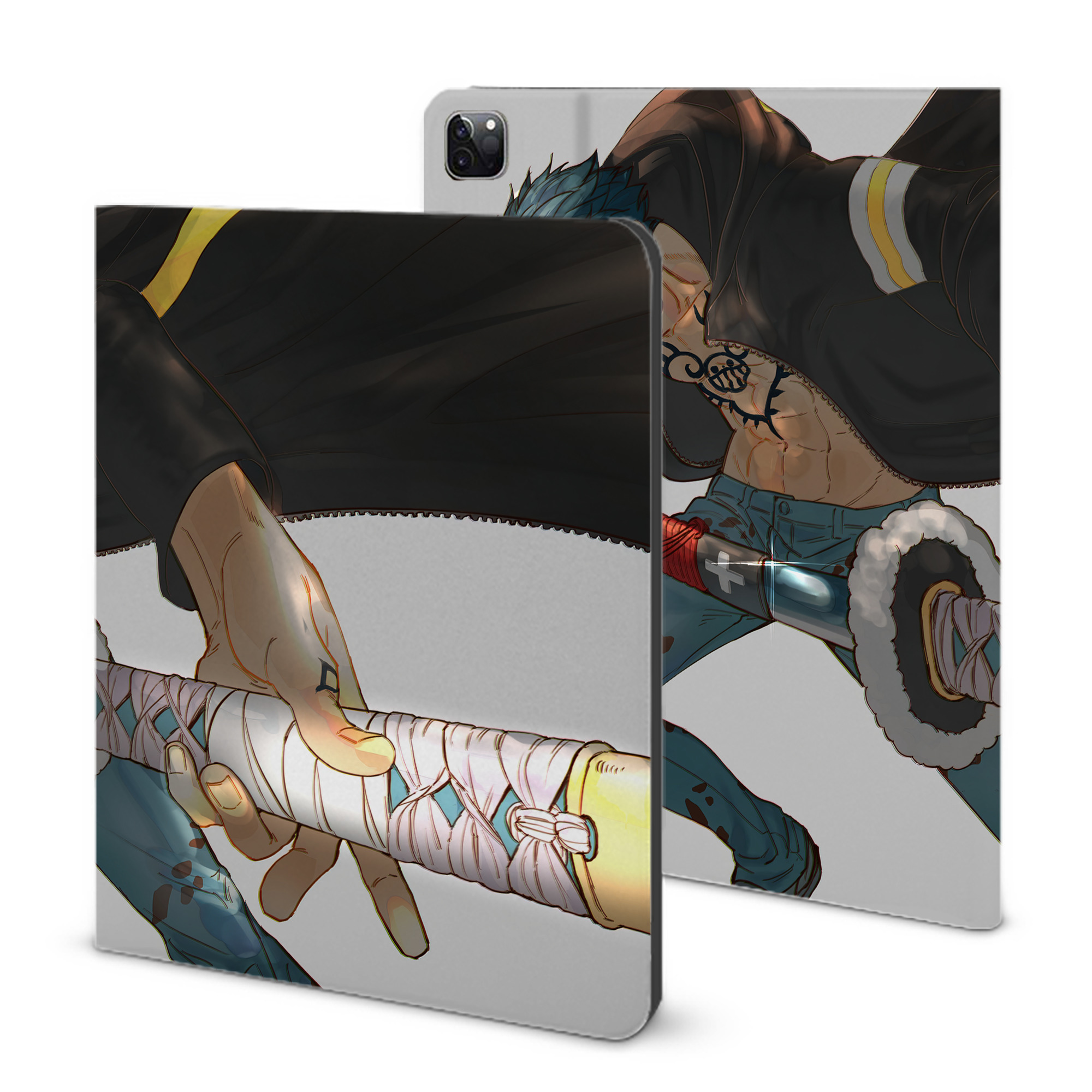 ワンピース ONE PIECE IPad ケース ブック型 PUレザー TPU 耐衝撃 軽量 薄型 ペン収納なし 全面保護 IPad 各モデル対応